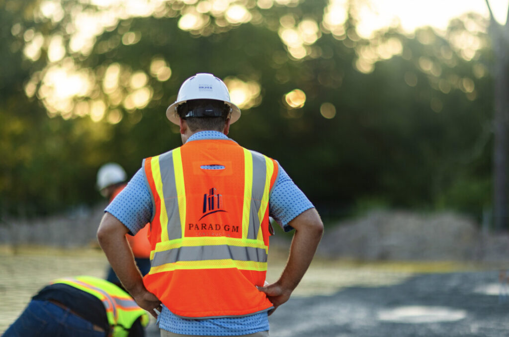 Hard hat and safety vest monitoring jobsite